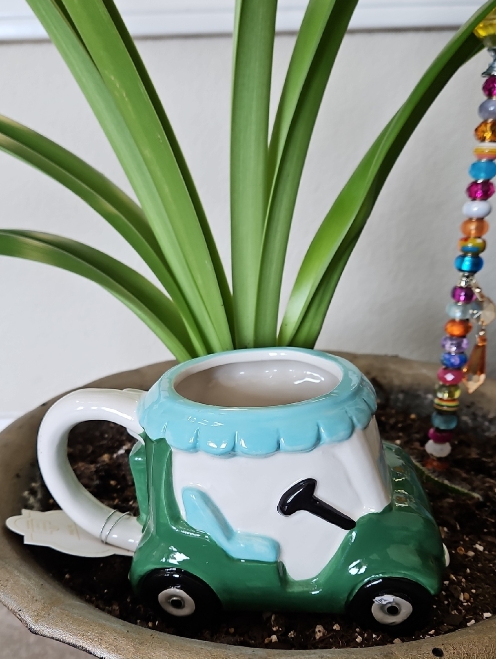Cute Green Golf Cart Ceramic Mug - Picture 4 of 7